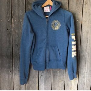 VS PINK blue full zip hoodie size medium